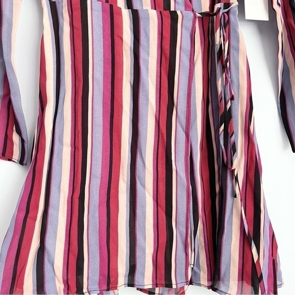 NEW Reformation Gjilena Stripes Wrap Mini Dress US XS - Picture 6 of 9